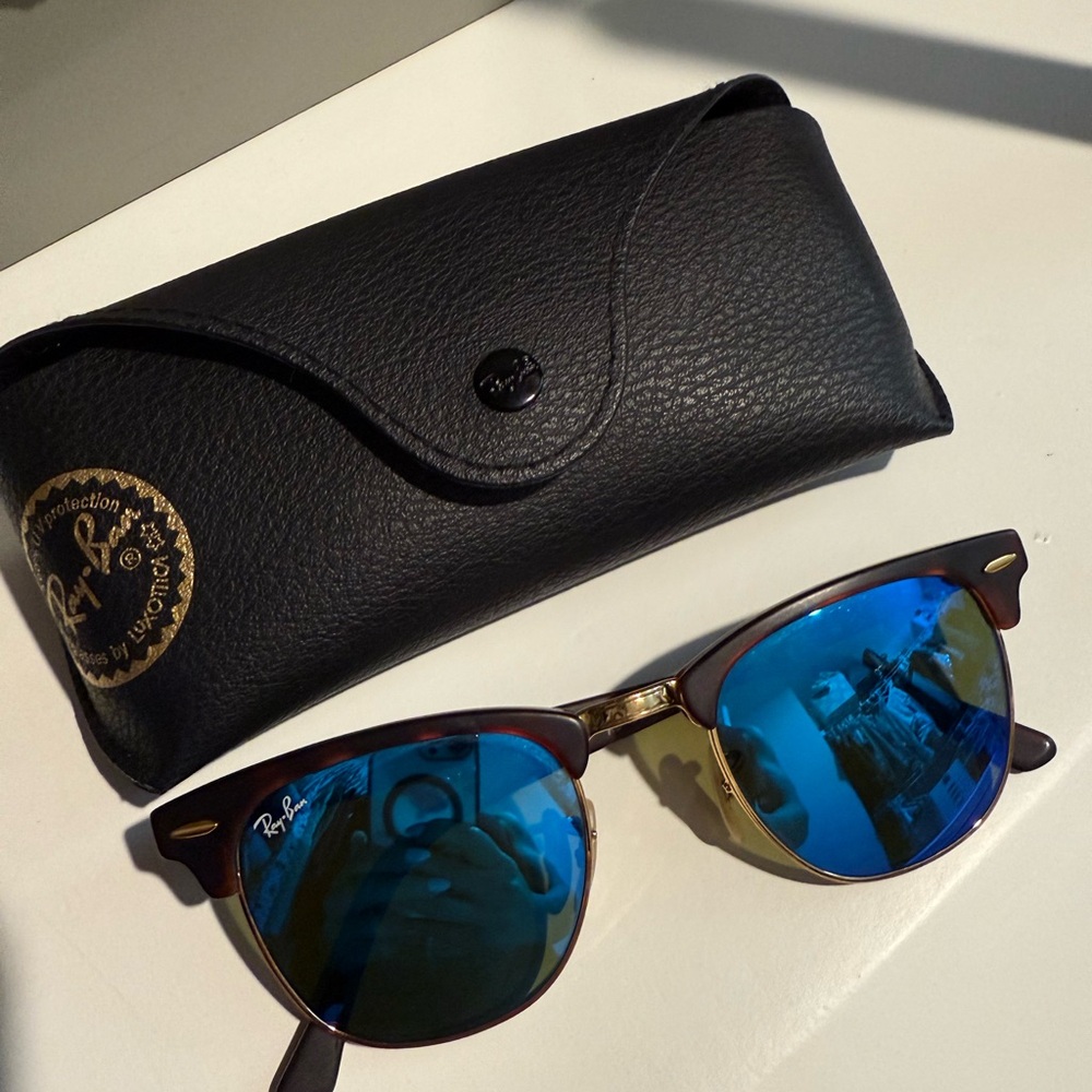 Ray-Ban Blue and Gold Sunglasses